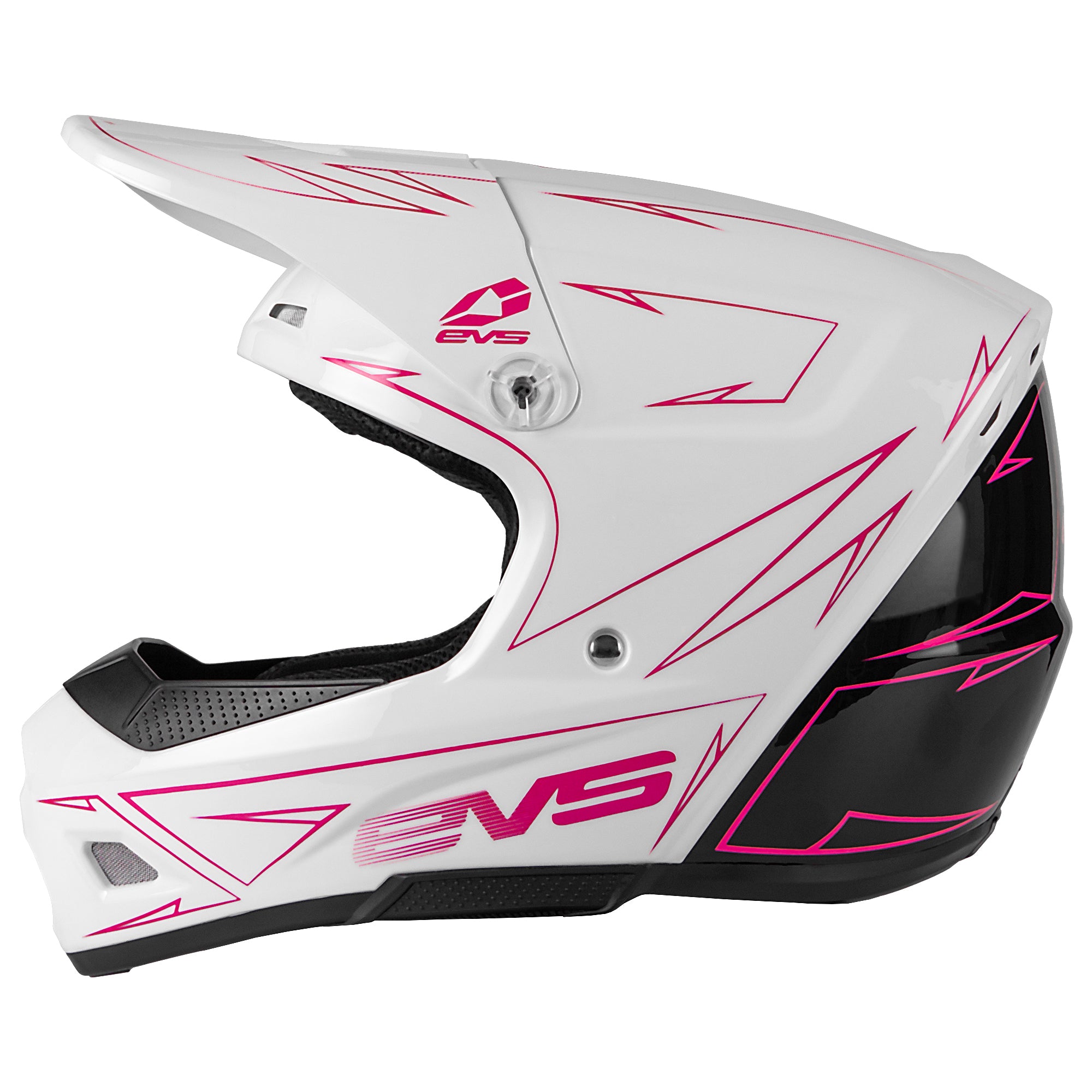 EVS T3 Works Youth MX Offroad Helmet Pink/White/Black MD 